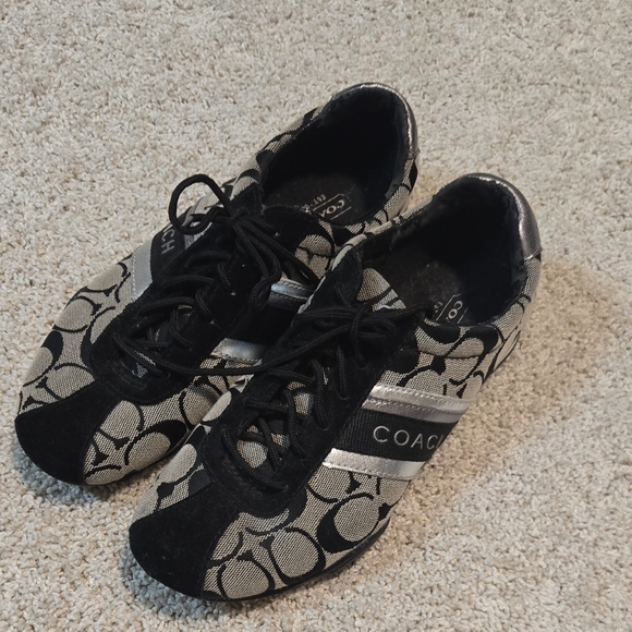 Coach Shoes - Coach Black And Grey Canvas Sneakers